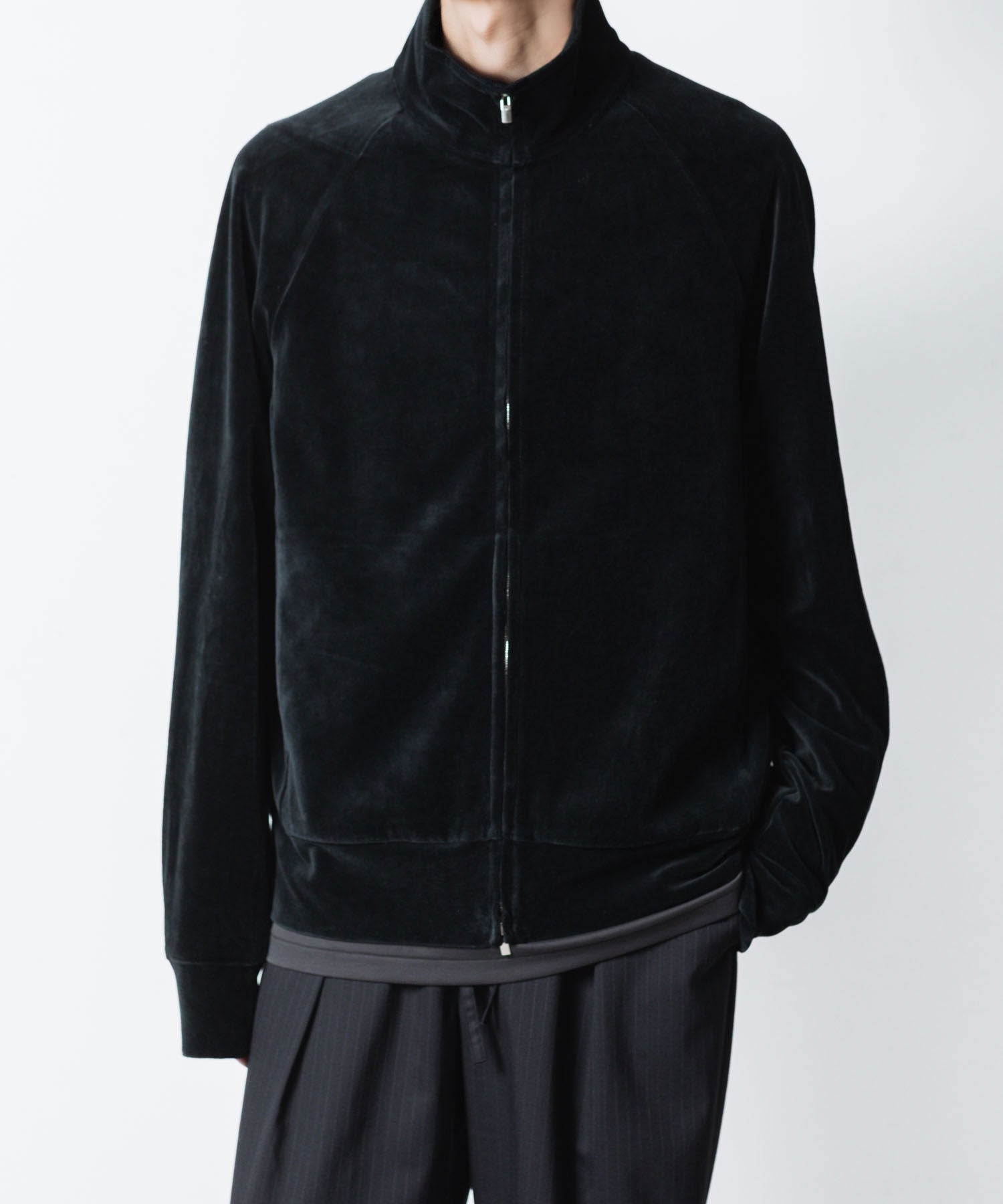 ATTACHMENT アタッチメントのCO/PE VELOR JERSEY TRACK JACKET - BLACKの公式通販サイトsession福岡セレクトショップ