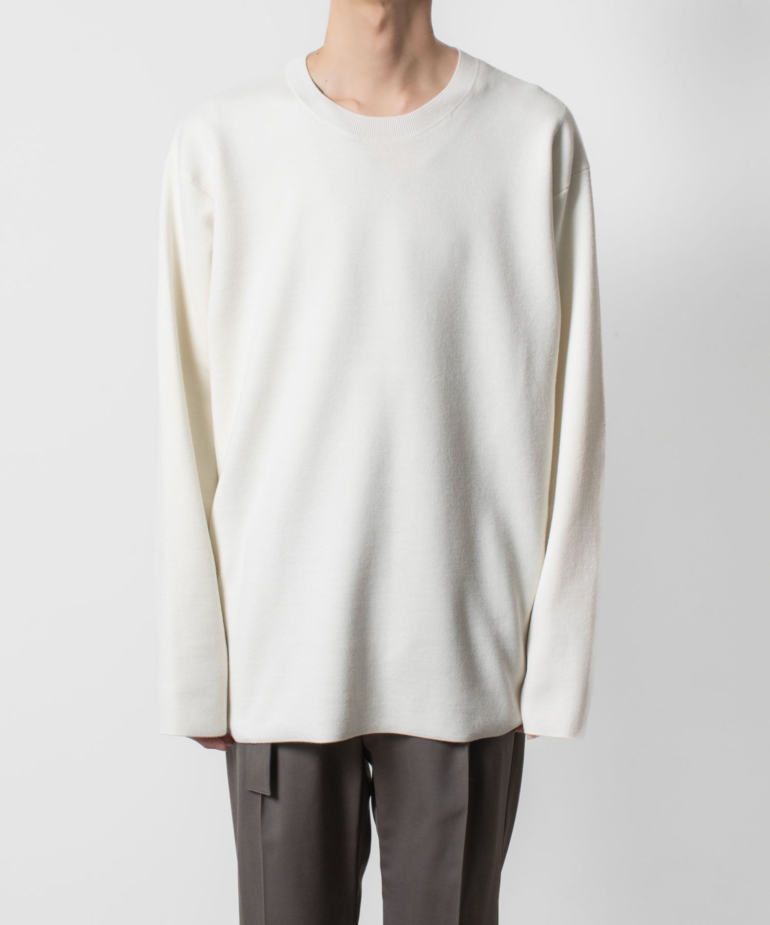 ATTACHMENT /アタッチメント】WOxPE DOUBLE FACE KNIT CREW NECK