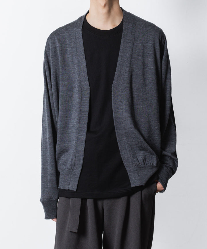 ATTACHMENT アタッチメント × JOHN SMEDLEYの× JOHN SMEDLEY MERINO EXTRAFINE BUTTONLESS V NECK CARDIGAN - D.GRAYの公式通販サイトsession福岡セレクトショップ