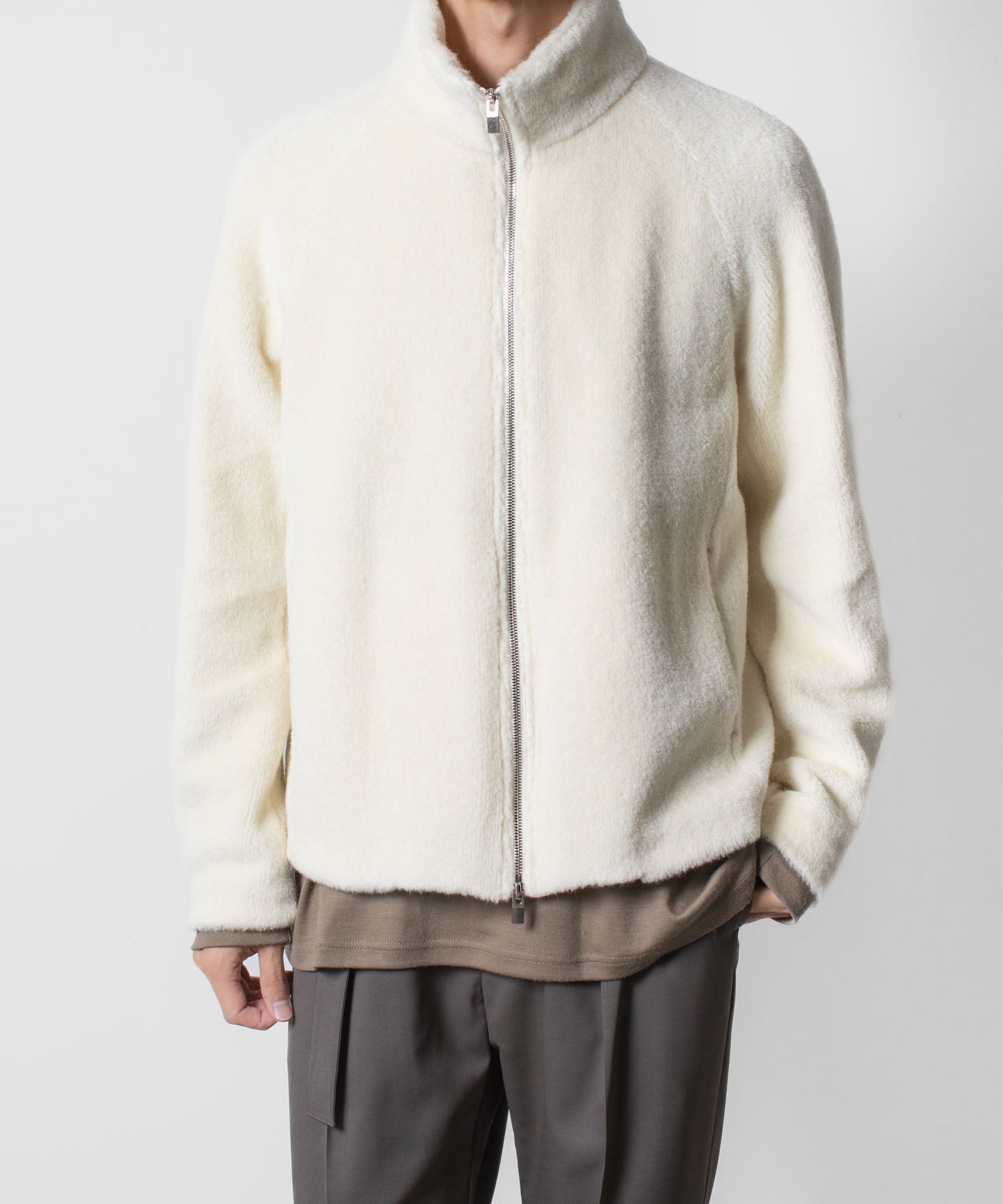 ATTACHMENT アタッチメントのWO/ALPACA BOA ZIP UP BLOUSON - OFF WHITEの公式通販サイトsession福岡セレクトショップ
