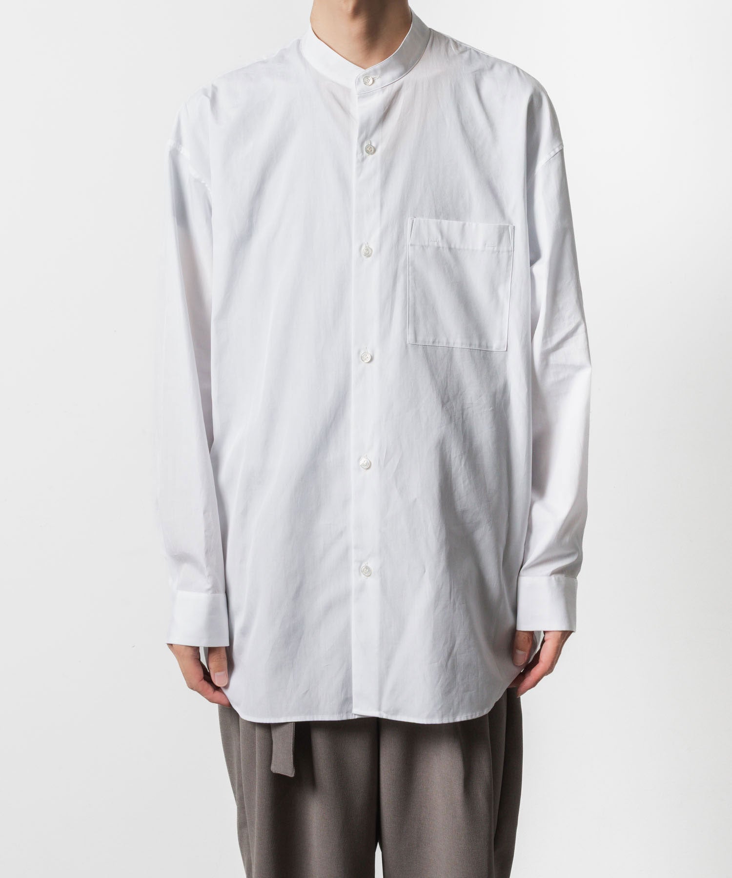 ATTACHMENT アタッチメントの140/2 GIZA BROAD BANDCOLLAR L/S SHIRT - WHITEの公式通販サイトsession福岡セレクトショップ