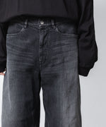 画像をギャラリービューアに読み込む, VEIN ヴェインの11OZ DENIM CUT OFF BAGGY TROUSERS - BLACKの公式通販サイトsession福岡セレクトショップ
