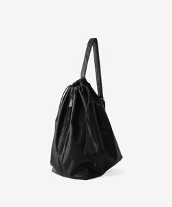 ATTACHMENT /アタッチメント】SYNTHETIC LEATHER BUCKET BAG - BLACK