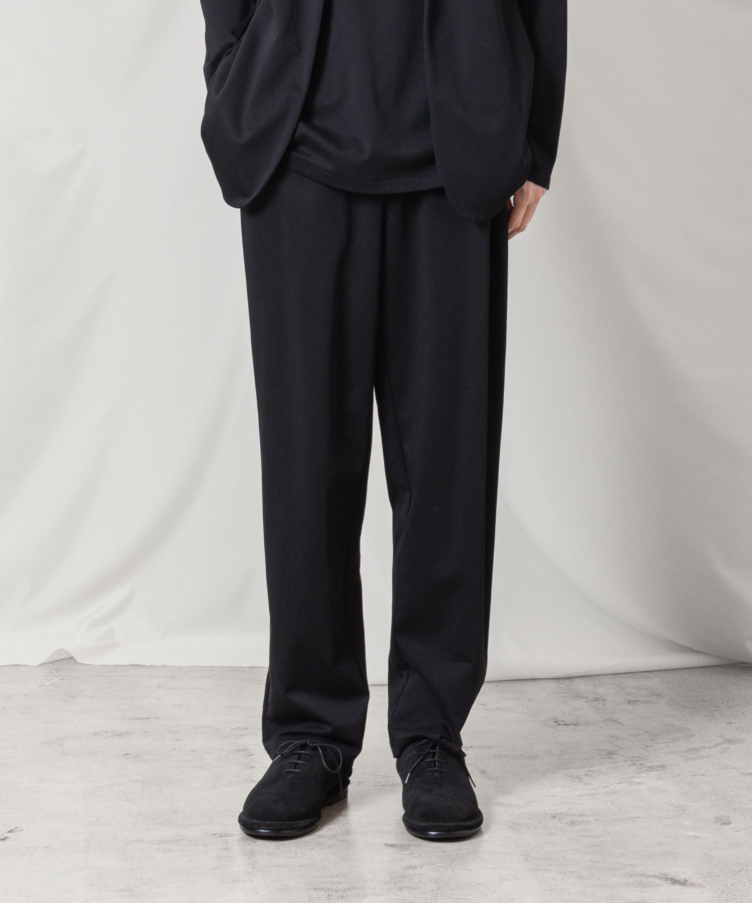 ATTACHMENT アタッチメントのCOTTON DOUBLE FACE LOUNGE TROUSERS - BLACKの公式通販サイトsession福岡セレクトショップ