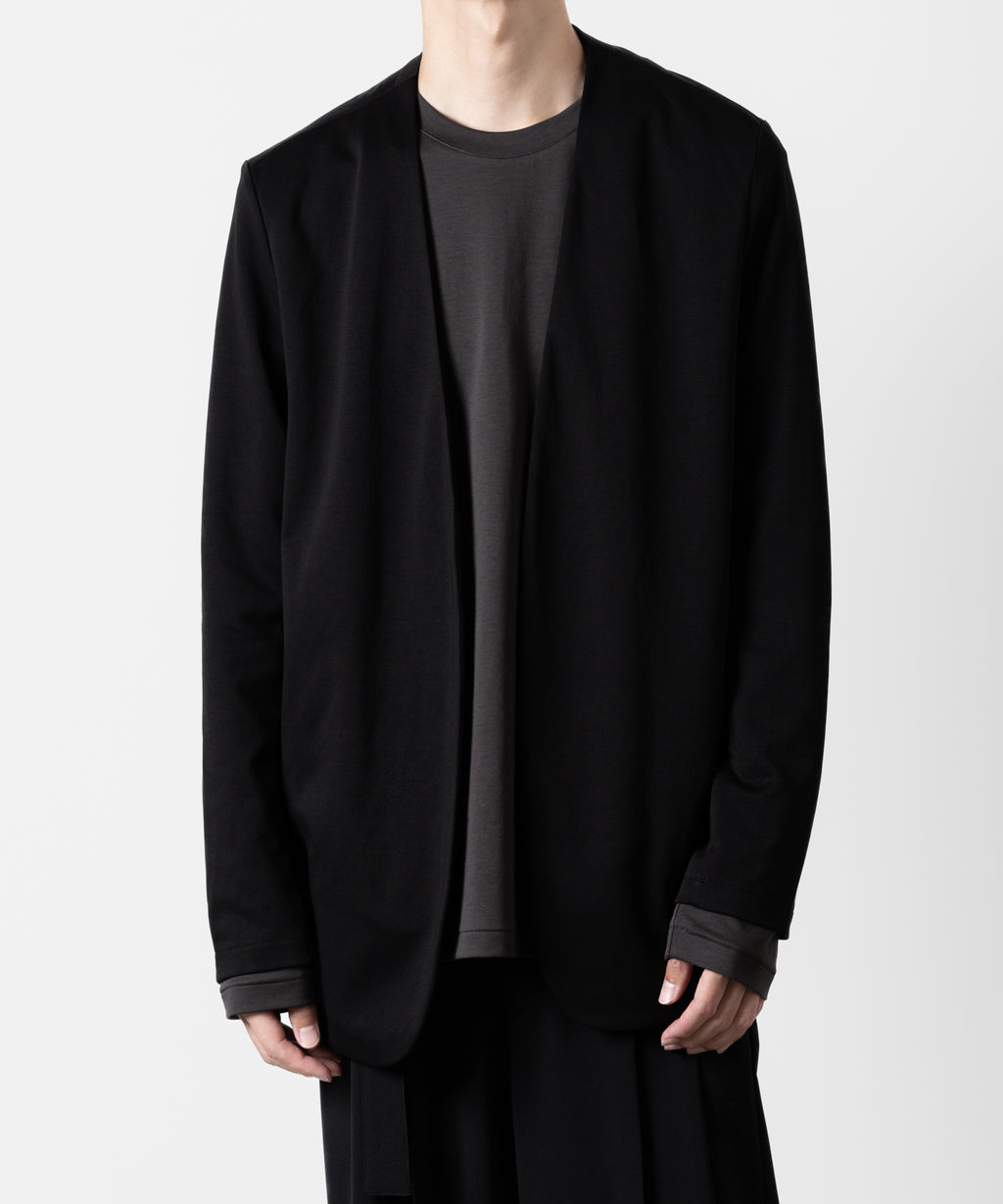 ATTACHMENT アタッチメントのCOTTON DOUBLE FACE COLLARLESS CARDIGAN - BLACK 公式通販サイトsession福岡セレクトショップ