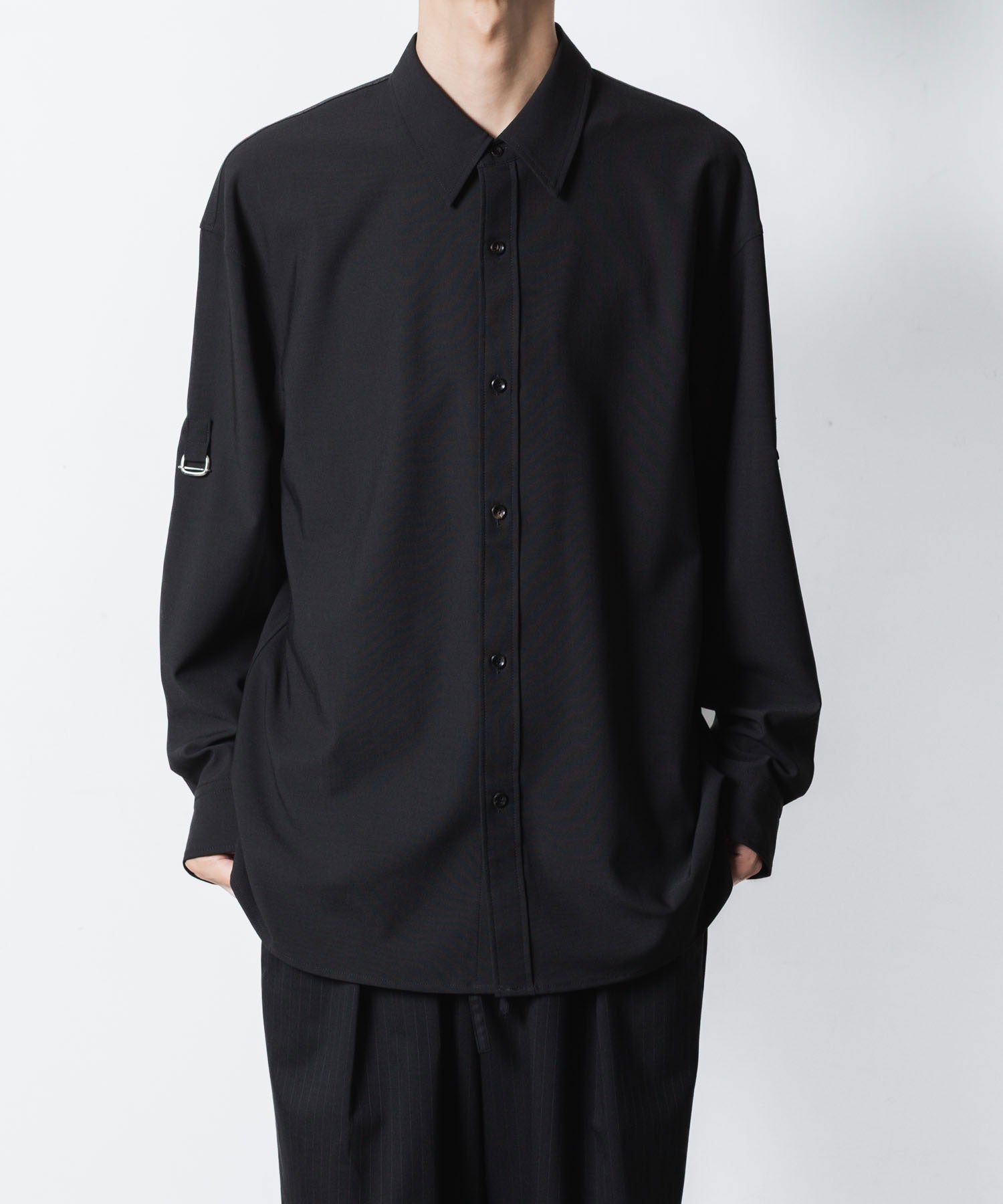 ATTACHMENT アタッチメントのPE/RY STRETCH TROPICAL STRAP SLEEVE L/S SHIRT - BLACKの公式通販サイトsession福岡セレクトショップ