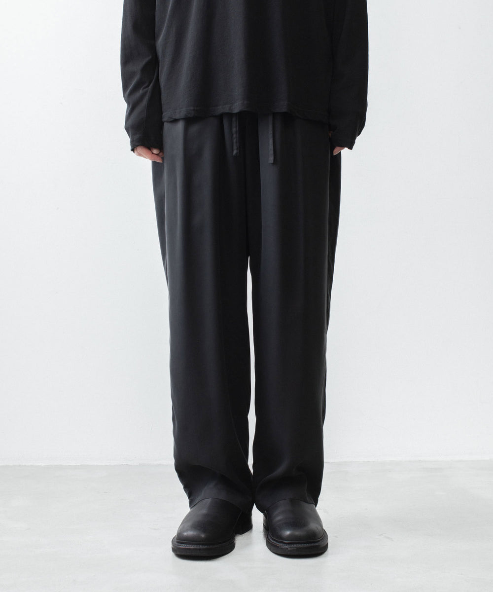 ATTACHMENT アタッチメントのCU/PE FIBRIL SATIN EASY TROUSERS - BLACKの公式通販サイトsession福岡セレクトショップ