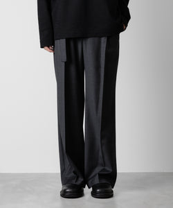 ATTACHMENT アタッチメントのWASHABLE WO/PE STRETCH SAXONY BELTED WIDE TROUSERS - D.GRAY 公式通販サイトsession福岡セレクトショップ