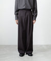 【 ATTACHMENT 】PE/CO/LI DRY TWILL WIDE TROUSERS - BLACK