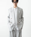 【 ATTACHMENT 】PE/CO/LI DRY TWILL DOUBLE-BREASTED JKT - L.GRAY