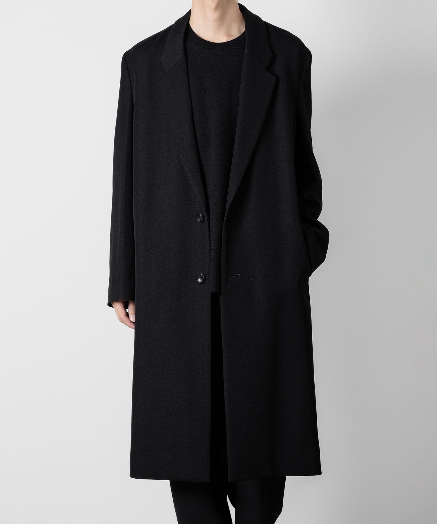 ATTACHMENT アタッチメントの2/48 WO KERSEY OVERSIZED CHESTER COAT - BLACK 公式通販サイトsession福岡セレクトショップ