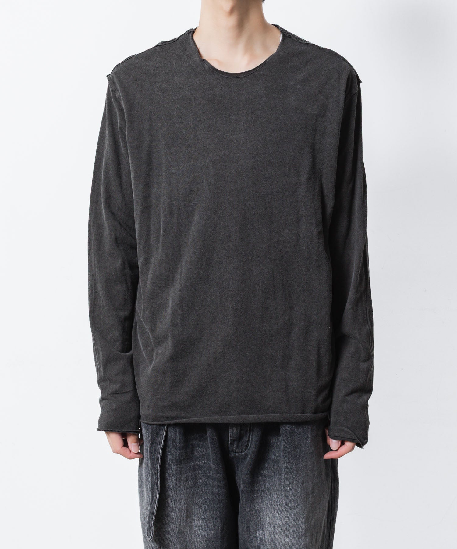 ATTACHMENT アタッチメントの80/2 PIMA CO JERSEY SLIM FIT LAYERED L/S TEE - X.BLACKの公式通販サイトsession福岡セレクトショップ