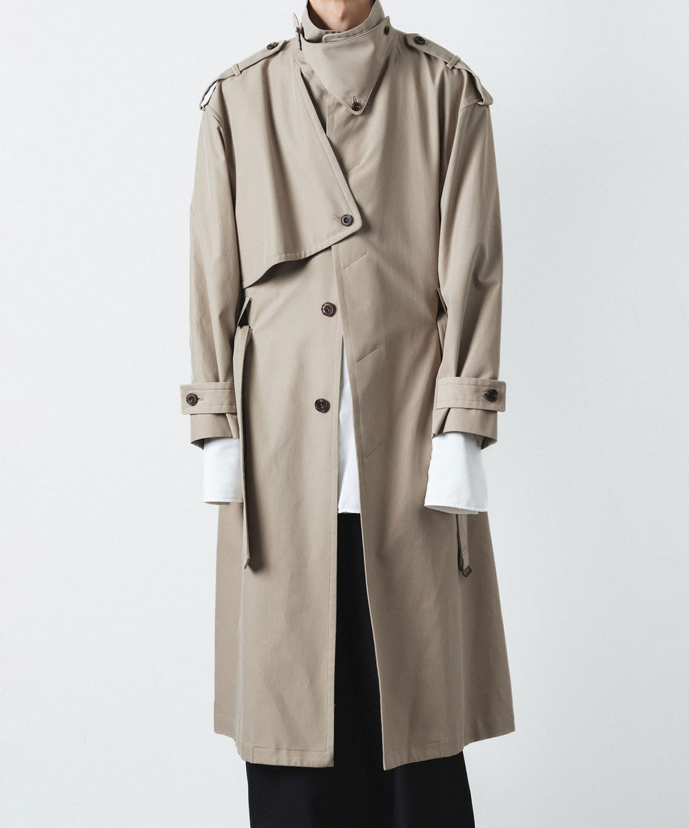 ato(アトウ)のSTAND COLLAR SINGLE TRENCH COAT - BEIGEの公式通販サイトsession福岡セレクトショップ