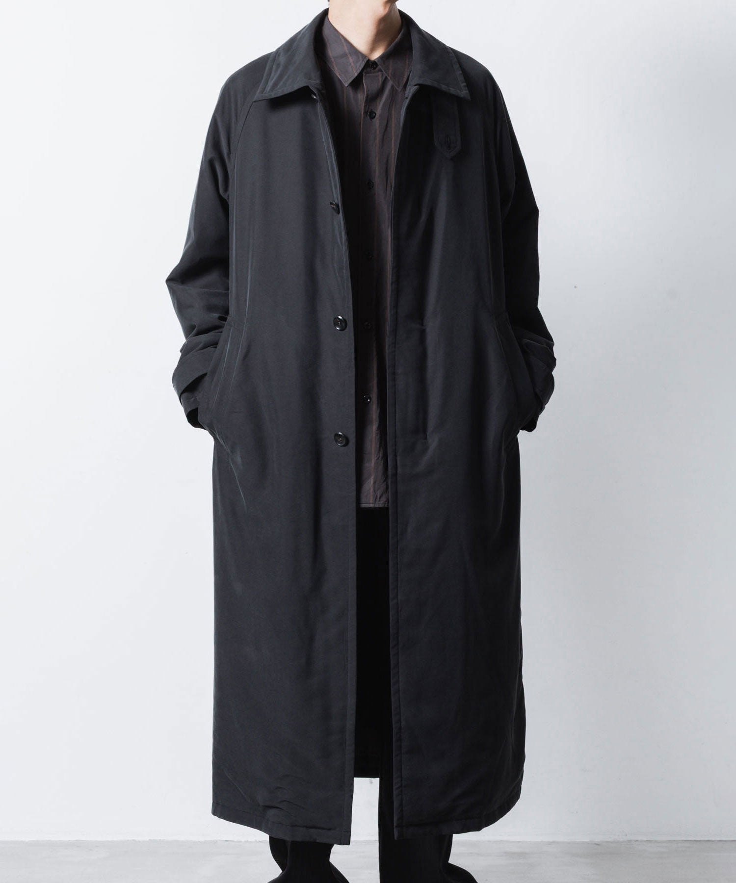 VEIN ヴェインのFIBRIL POPLIN PADDING BALMACAAN COAT - BLACKの公式通販サイトsession福岡セレクトショップ