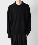 画像をギャラリービューアに読み込む, ATTACHMENT アタッチメントのBRITISH WO KNIT POLO  PULLOVER L/S - BLACK 公式通販サイトsession福岡セレクトショップ
