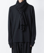 画像をギャラリービューアに読み込む, ATTACHMENT アタッチメント × JOHN SMEDLEYの× JOHN SMEDLEY MERINO EXTRAFINE WIDE STOLE - BLACKの公式通販サイトsession福岡セレクトショップ
