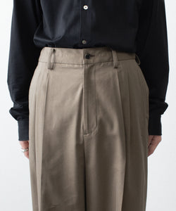 ssstein / シュタイン】COTTON RAYON EASY LONG WIDE TROUSERS - BEIGE