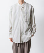 画像をギャラリービューアに読み込む, ATTACHMENT アタッチメントのCU/CO STRIPE TWILL BANDCOLLAR L/S SHIRT - S.GREENの公式通販サイトsession福岡セレクトショップ
