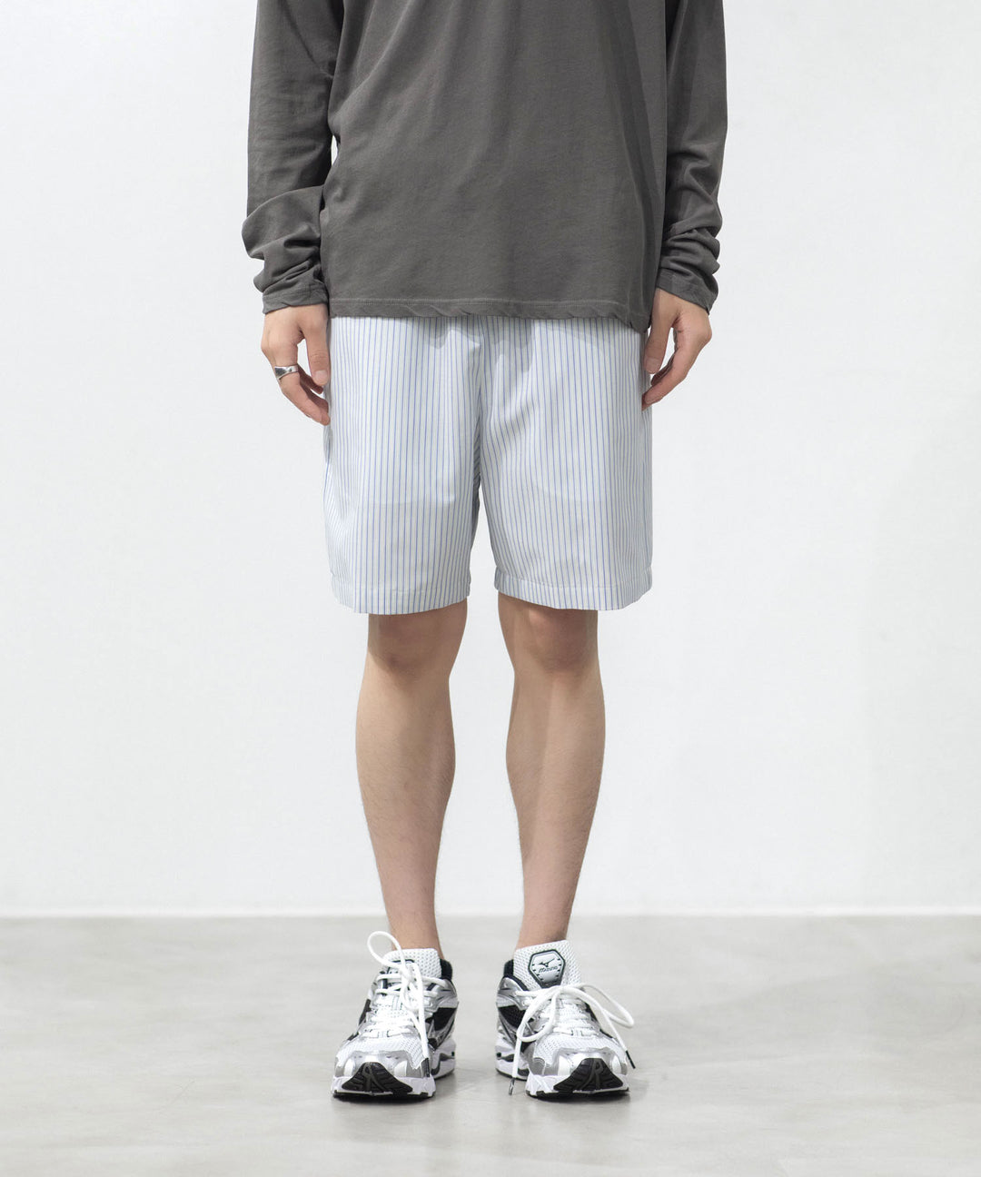 ATTACHMENT アタッチメントのWO/PE STRIPE EASY SHORTS - S.BLUEの公式通販サイトsession福岡セレクトショップ