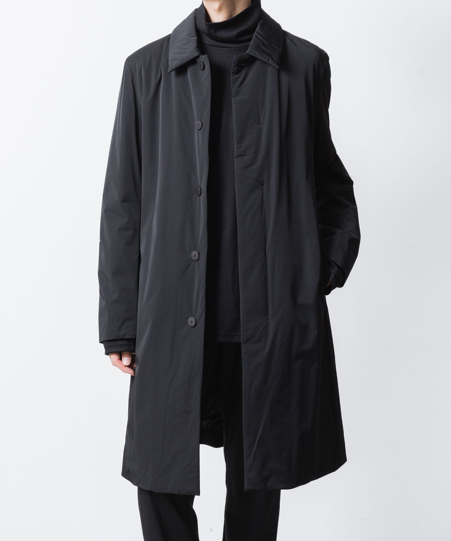 ATTACHMENT アタッチメントのNY 2LAYER STRETCH PADDING BALMACAAN COAT - BLACKの公式通販サイトsession福岡セレクトショップ