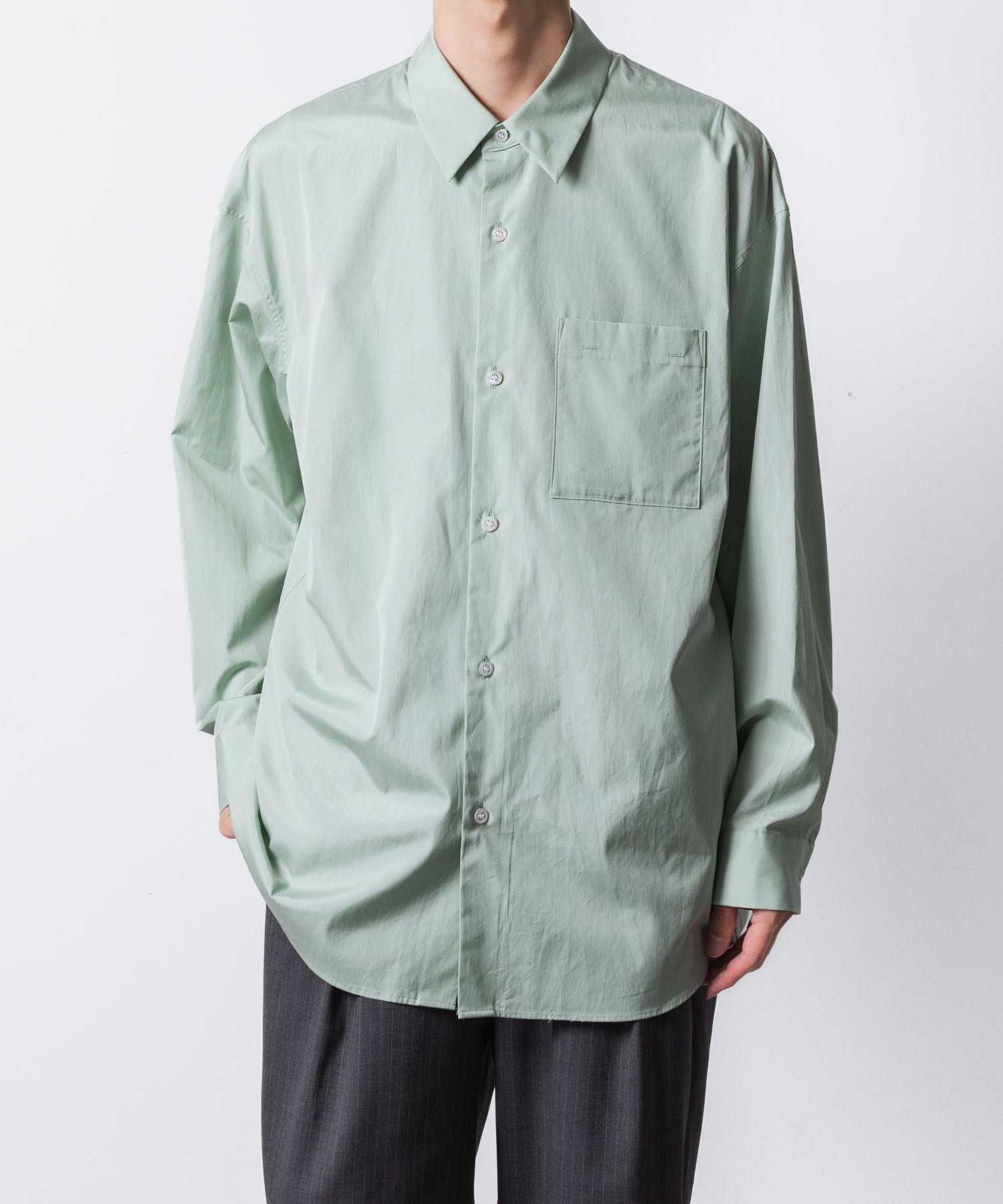 ATTACHMENT アタッチメントの140/2 GIZA BROAD L/S SHIRT - L.GREENの公式通販サイトsession福岡セレクトショップ