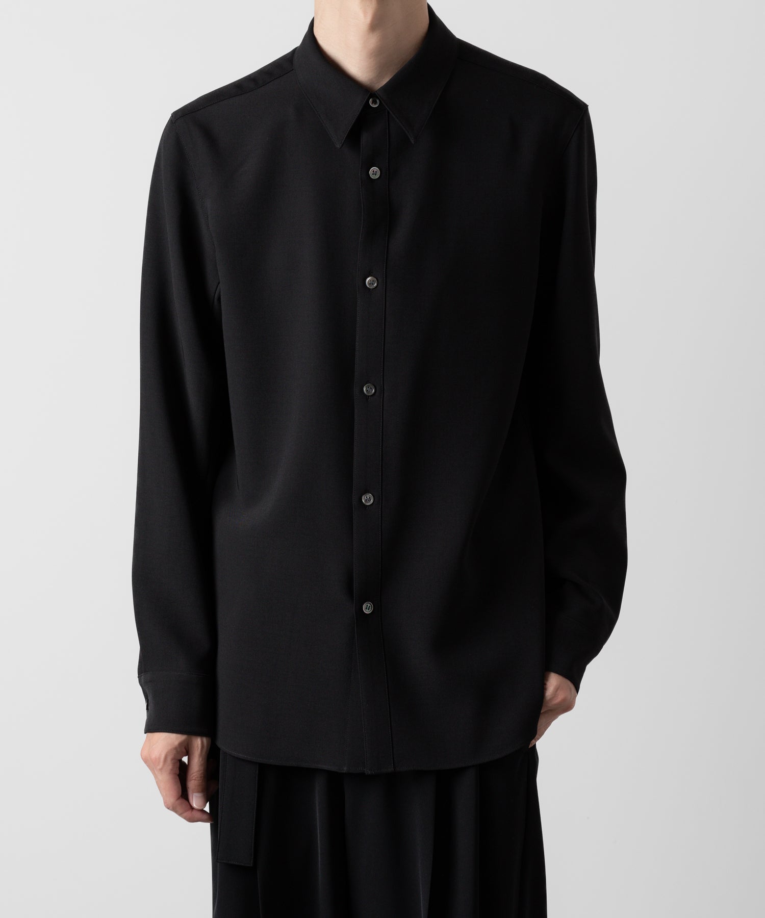 ATTACHMENT アタッチメントのPE STRETCH VIYELLA REGULAR COLLAR DRESS SHIRT - BLACK 公式通販サイトsession福岡セレクトショップ