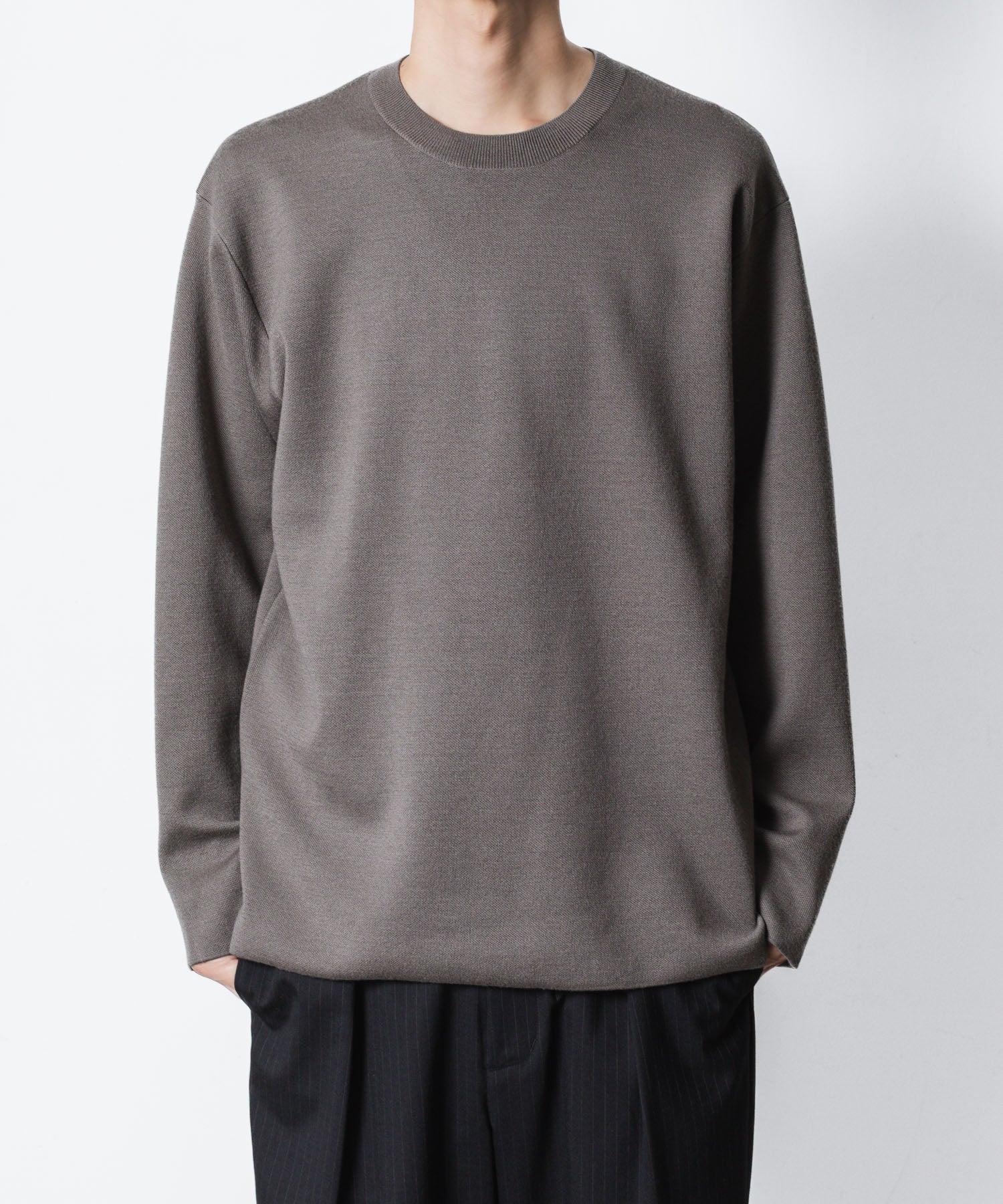 ATTACHMENT アタッチメントのWOxPE DOUBLE FACE KNIT CREW NECK PULLOVER - KHAKI GRAYの公式通販サイトsession福岡セレクトショップ