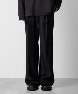 ATTACHMENT アタッチメントのWASHABLE WO/PE STRETCH SAXONY BELTED WIDE TROUSERS - NAVY 公式通販サイトsession福岡セレクトショップ