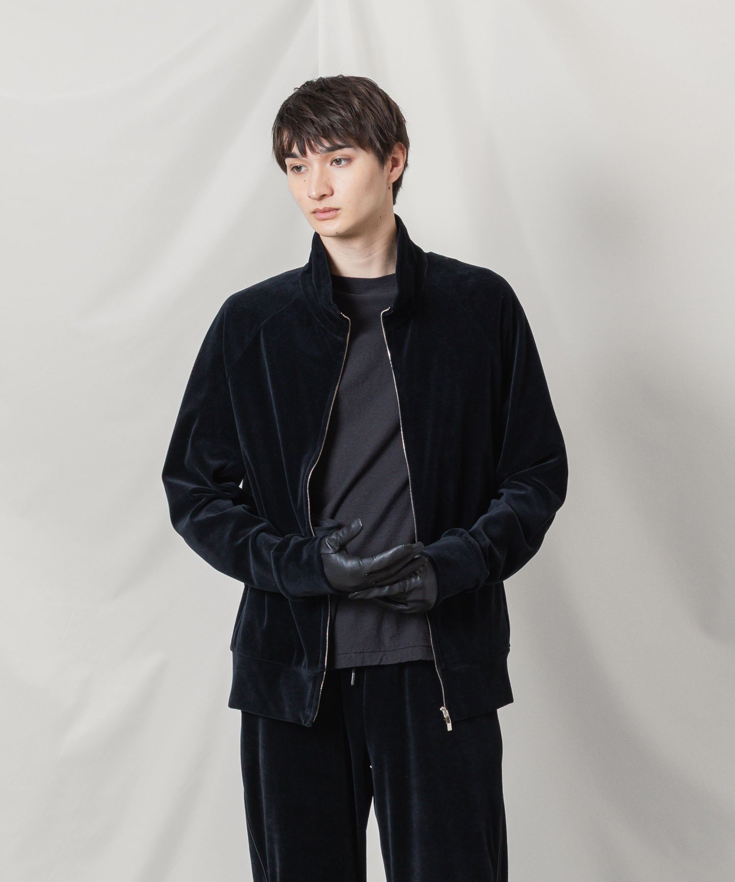 ATTACHMENT アタッチメントのCO/PE VELOR JERSEY TRACK JACKET - BLACKの公式通販サイトsession福岡セレクトショップ