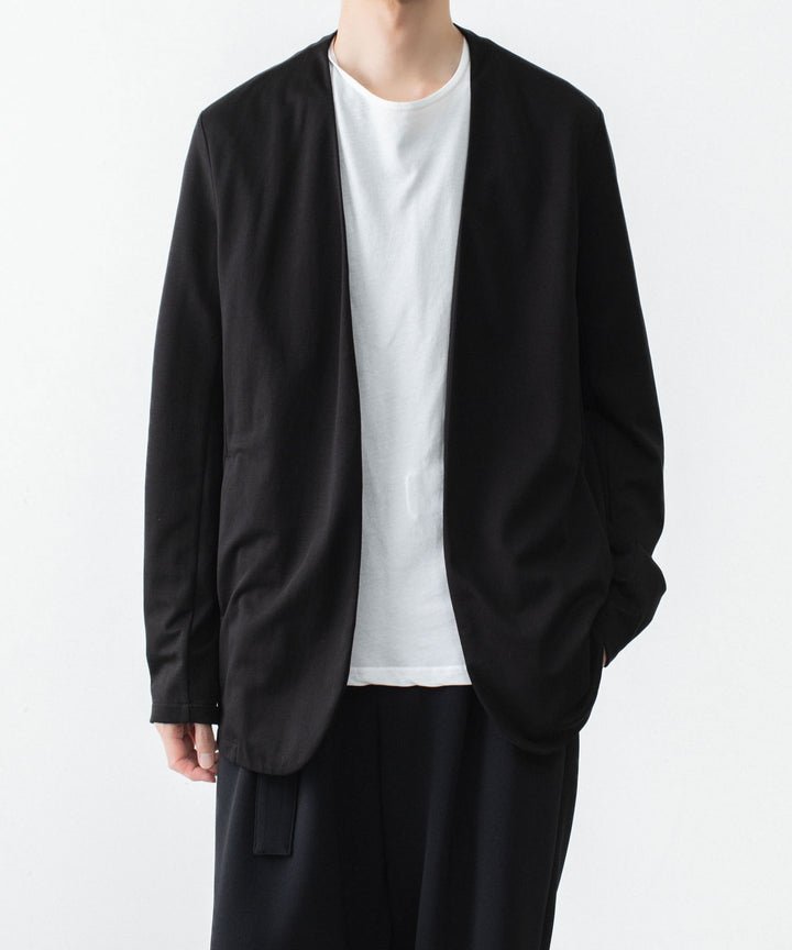 ATTACHMENT アタッチメントのCOTTON DOUBLE FACE COLLARLESS CARDIGAN - BLACKの公式通販サイトsession福岡セレクトショップ