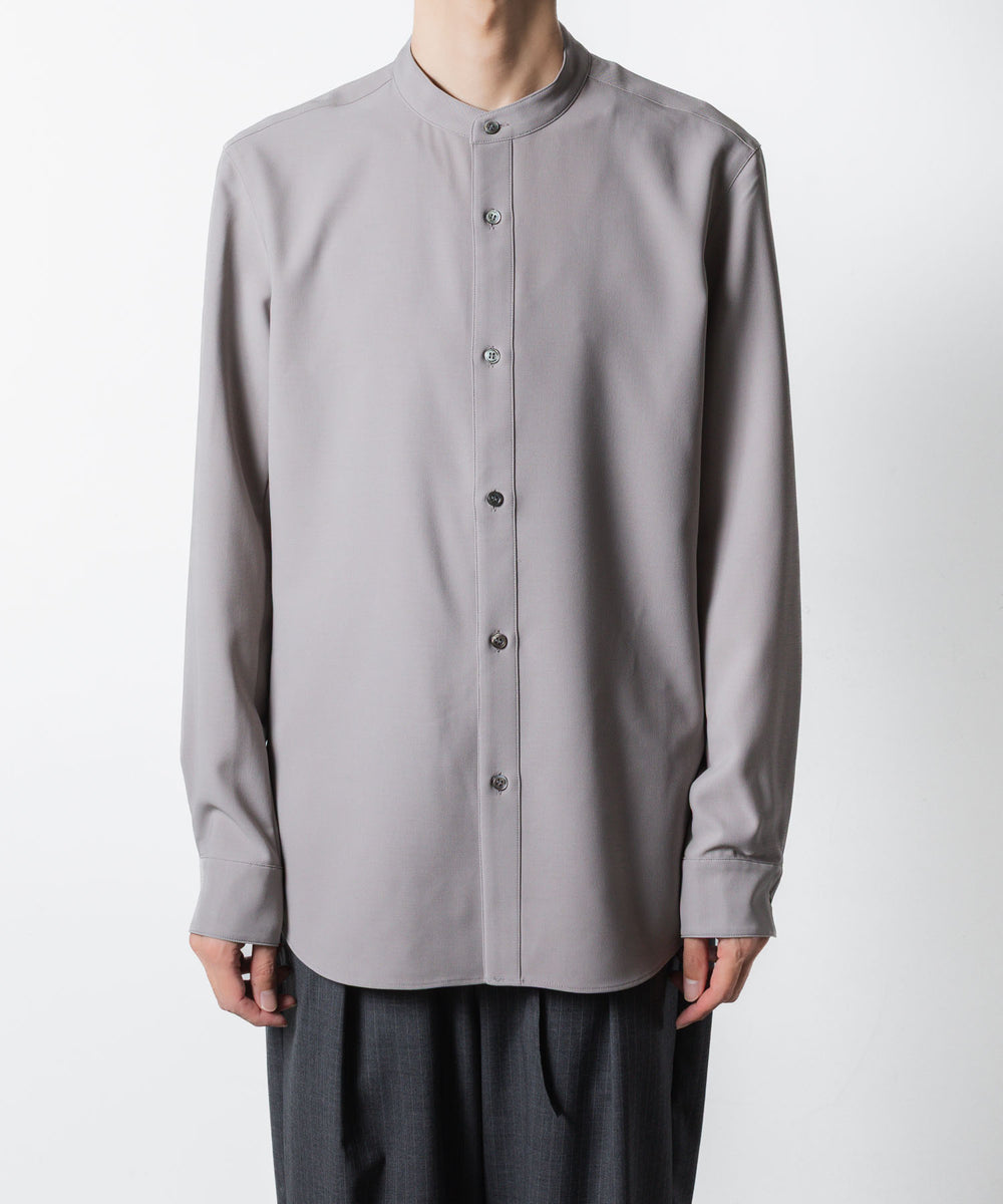 ATTACHMENT アタッチメントのPE COMPACT TWILL BAND COLLAR DRESS SHIRT - L.KH GRAYの公式通販サイトsession福岡セレクトショップ