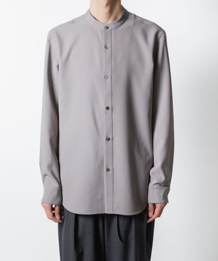 ATTACHMENT アタッチメントのPE COMPACT TWILL BAND COLLAR DRESS SHIRT - L.KH GRAYの公式通販サイトsession福岡セレクトショップ