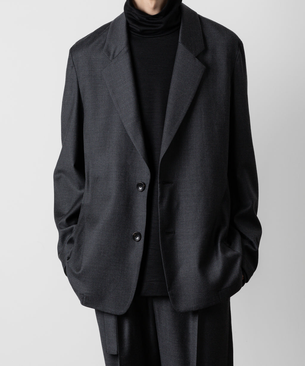 ATTACHMENT アタッチメントのWASHABLE WO/PE STRETCH SAXONY OVERSIZED LIGHT JACKET - D.GRAY 公式通販サイトsession福岡セレクトショップ