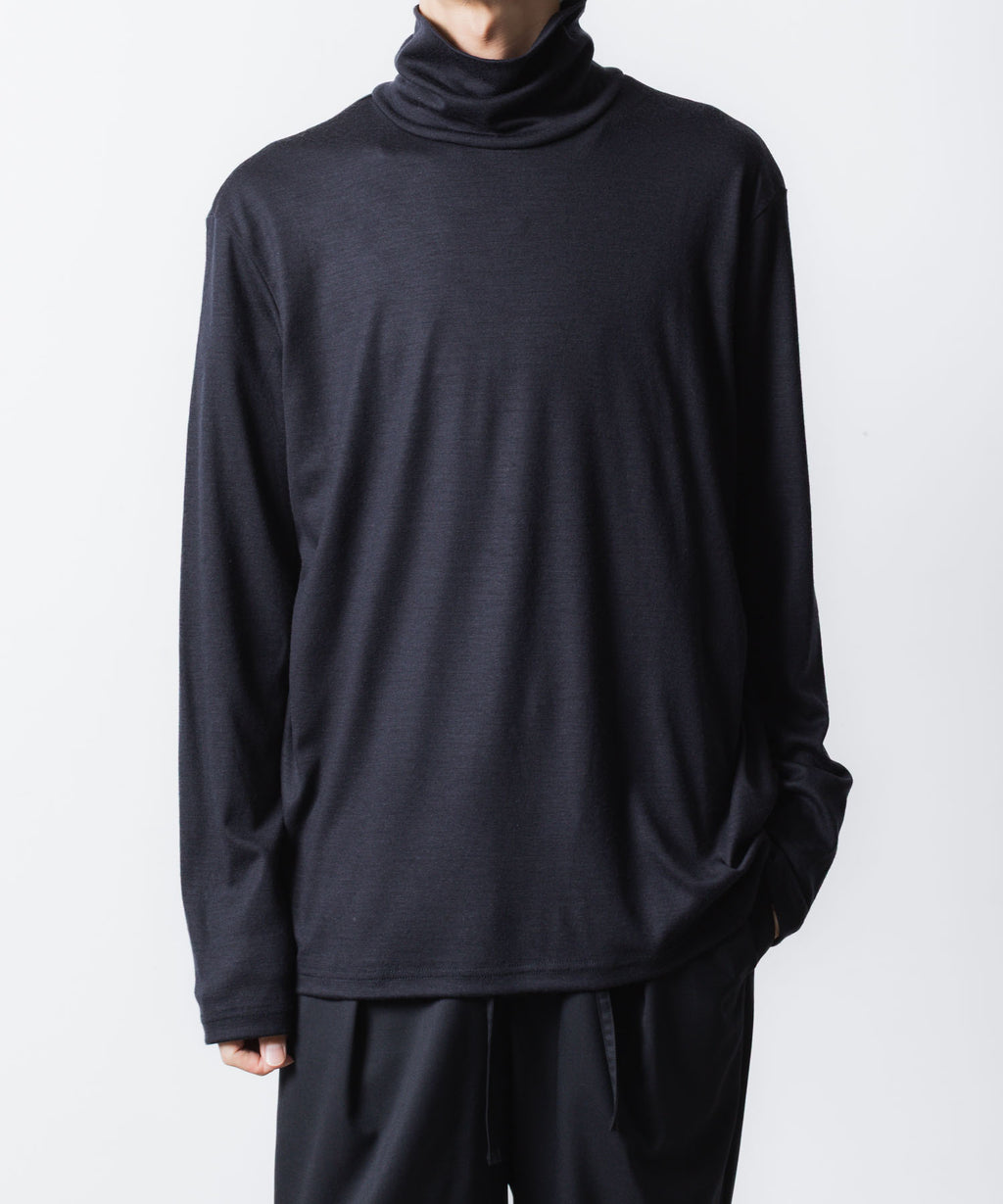 ATTACHMENT アタッチメントの1/60 WOOL SMOOTH HIGH NECK TURTLE L/S TEE - NAVYの公式通販サイトsession福岡セレクトショップ