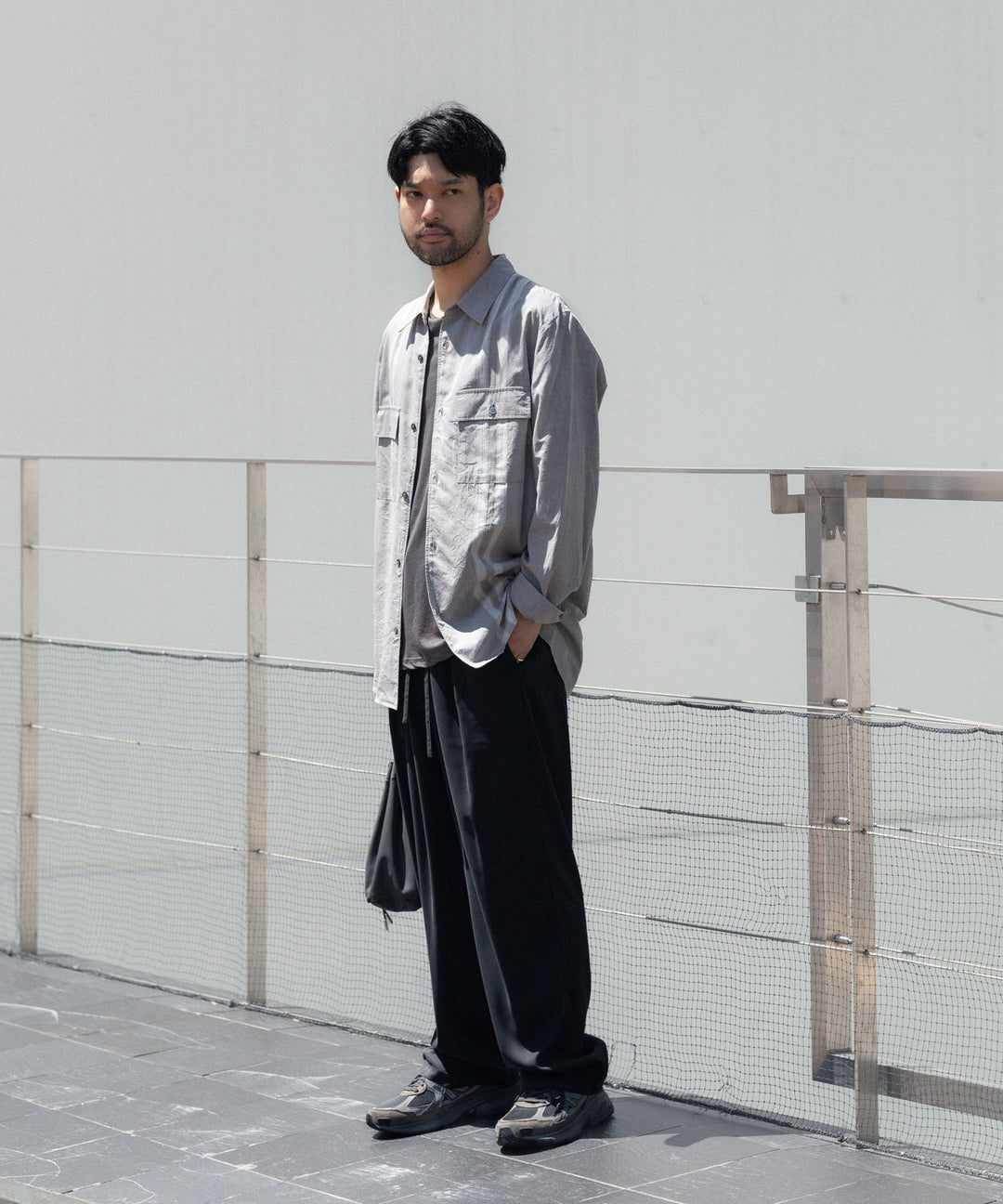ATTACHMENT アタッチメントのCO/TEN JACQUARD LAWN PATCH POCKET L/S SHIRT - S.GRAYの公式通販サイトsession福岡セレクトショップ