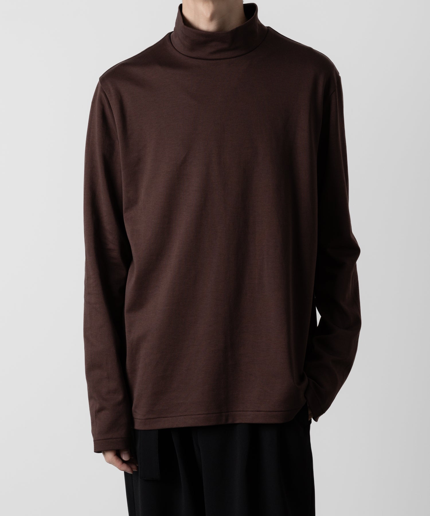 ATTACHMENT アタッチメントのCOTTON DOUBLE FACE SLIM FIT HIGHNECK L/S TEE - BORDEAUX 公式通販サイトsession福岡セレクトショップ