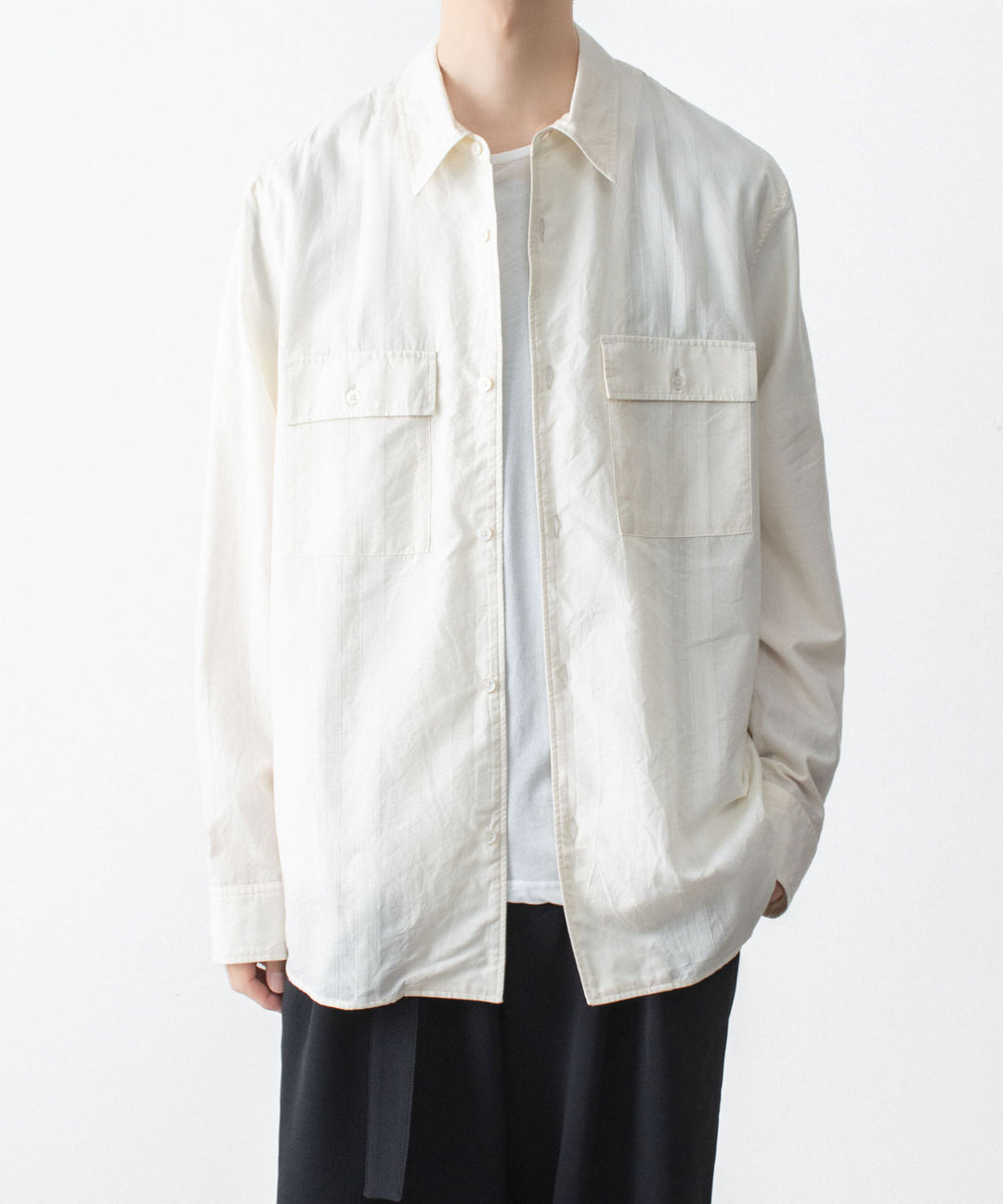 ATTACHMENT アタッチメントのCO/TEN JACQUARD LAWN PATCH POCKET L/S SHIRT - S.OFF WHITEの公式通販サイトsession福岡セレクトショップ