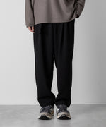 画像をギャラリービューアに読み込む, ATTACHMENT アタッチメントのPE STRETCH DOUBLE CLOTH BELTED TAPERED FIT TROUSERS - BLACK 公式通販サイトsession福岡セレクトショップ
