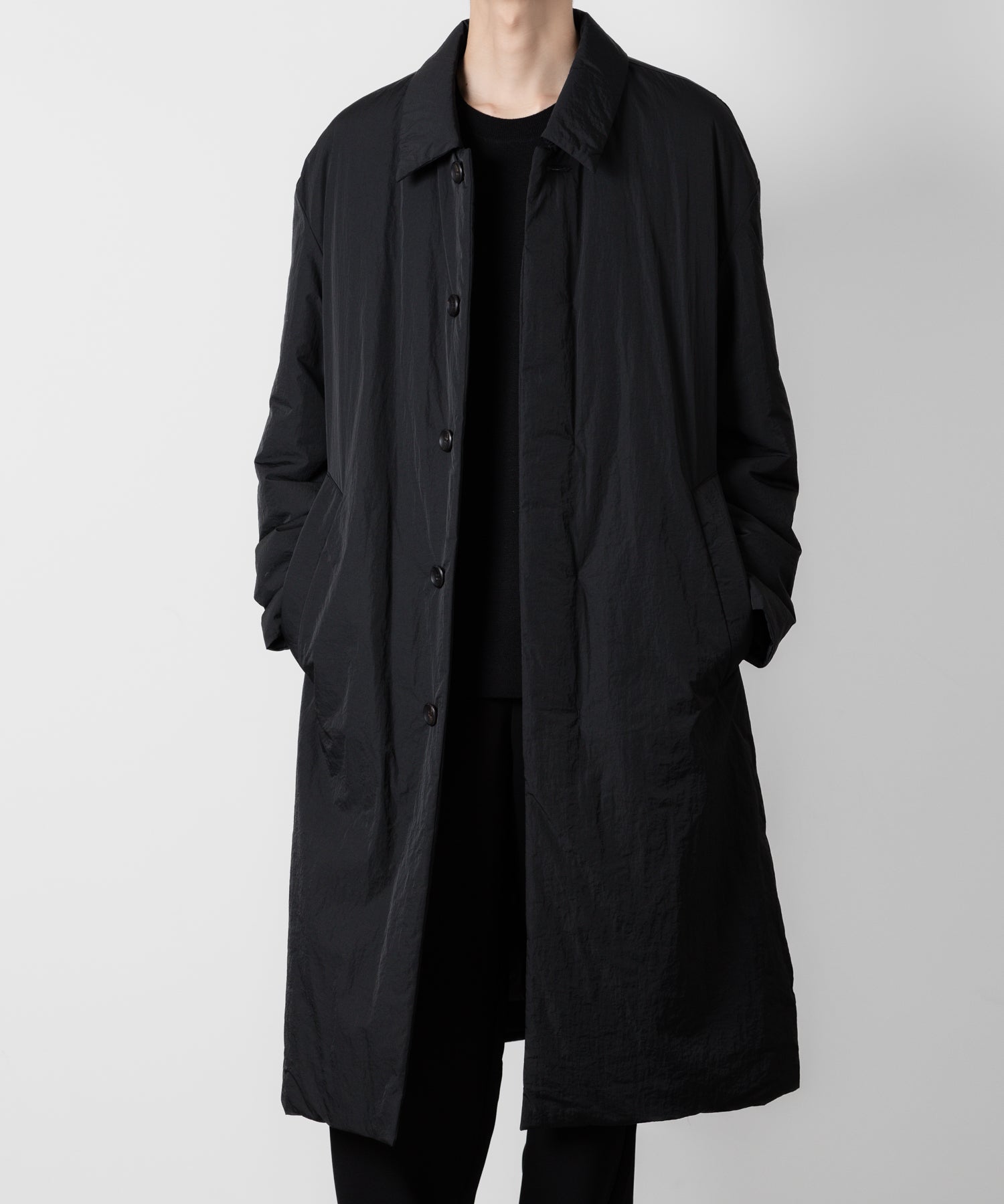 ATTACHMENT アタッチメントのNY TAFFETA PADDING BALLCOLLAR COAT - BLACK 公式通販サイトsession福岡セレクトショップ