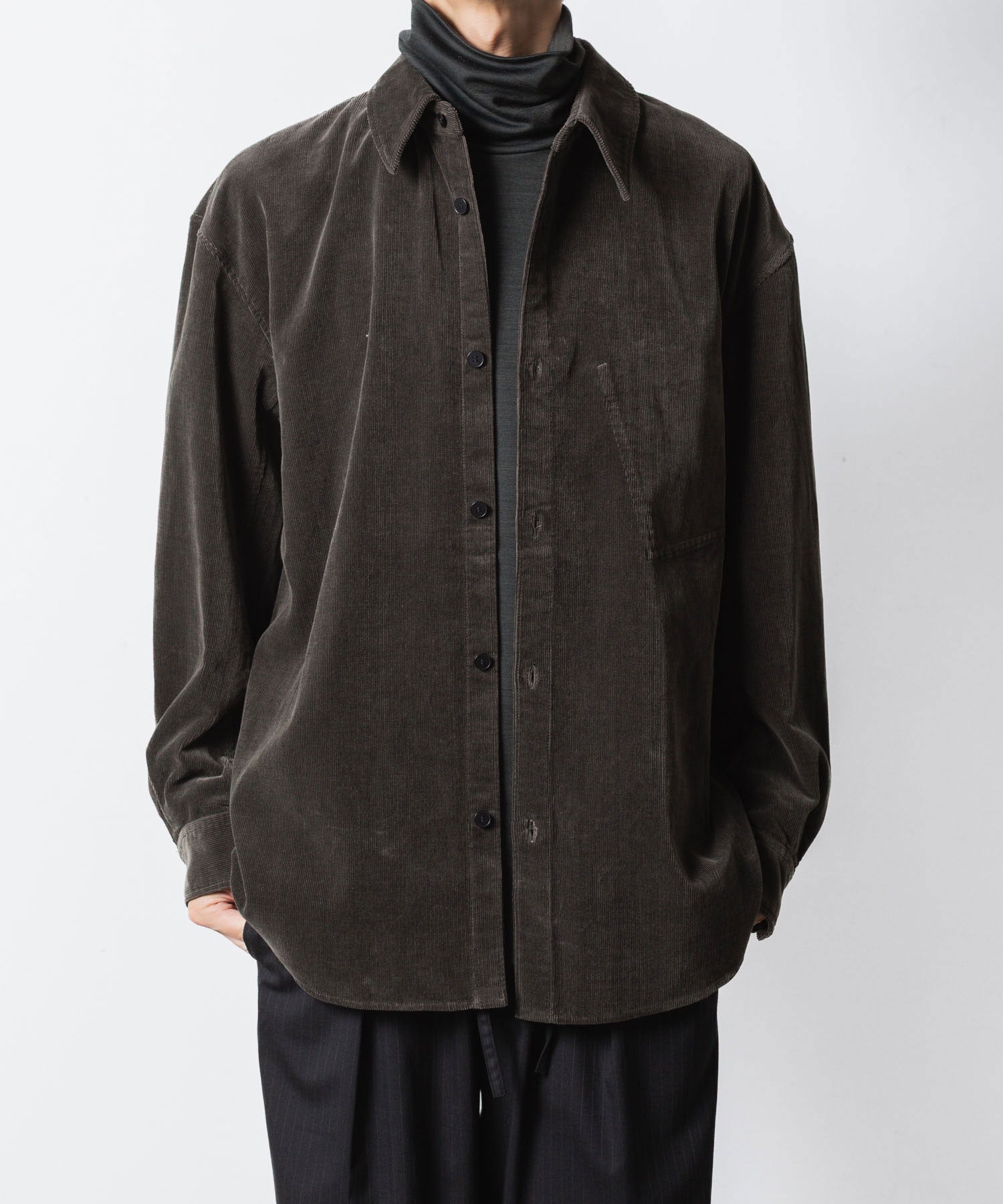VEIN ヴェインのFINX CO CORDUROY L/S SHIRT - D.GRAYの公式通販サイトsession福岡セレクトショップ