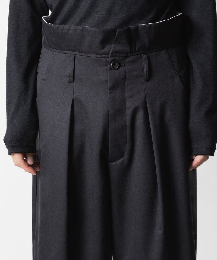 ATTACHMENT アタッチメントのT/W/SI STRETCH GABARDINE FLAP TROUSERS - BLACKの公式通販サイトsession福岡セレクトショップ