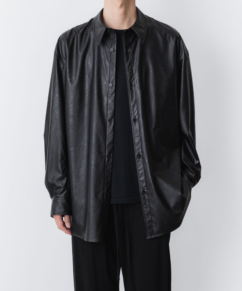 VEIN-ヴェイン SYNTHETIC LEATHER L/S SHIRTのBLACK 公式通販サイトsession福岡セレクトショップ