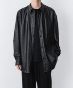 画像をギャラリービューアに読み込む, VEIN-ヴェイン SYNTHETIC LEATHER L/S SHIRTのBLACK 公式通販サイトsession福岡セレクトショップ
