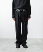 画像をギャラリービューアに読み込む, VEIN ヴェインの3/60 HIGH TWIST WOOL TRO EASY TROUSERS - BLACKの公式通販サイトsession福岡セレクトショップ
