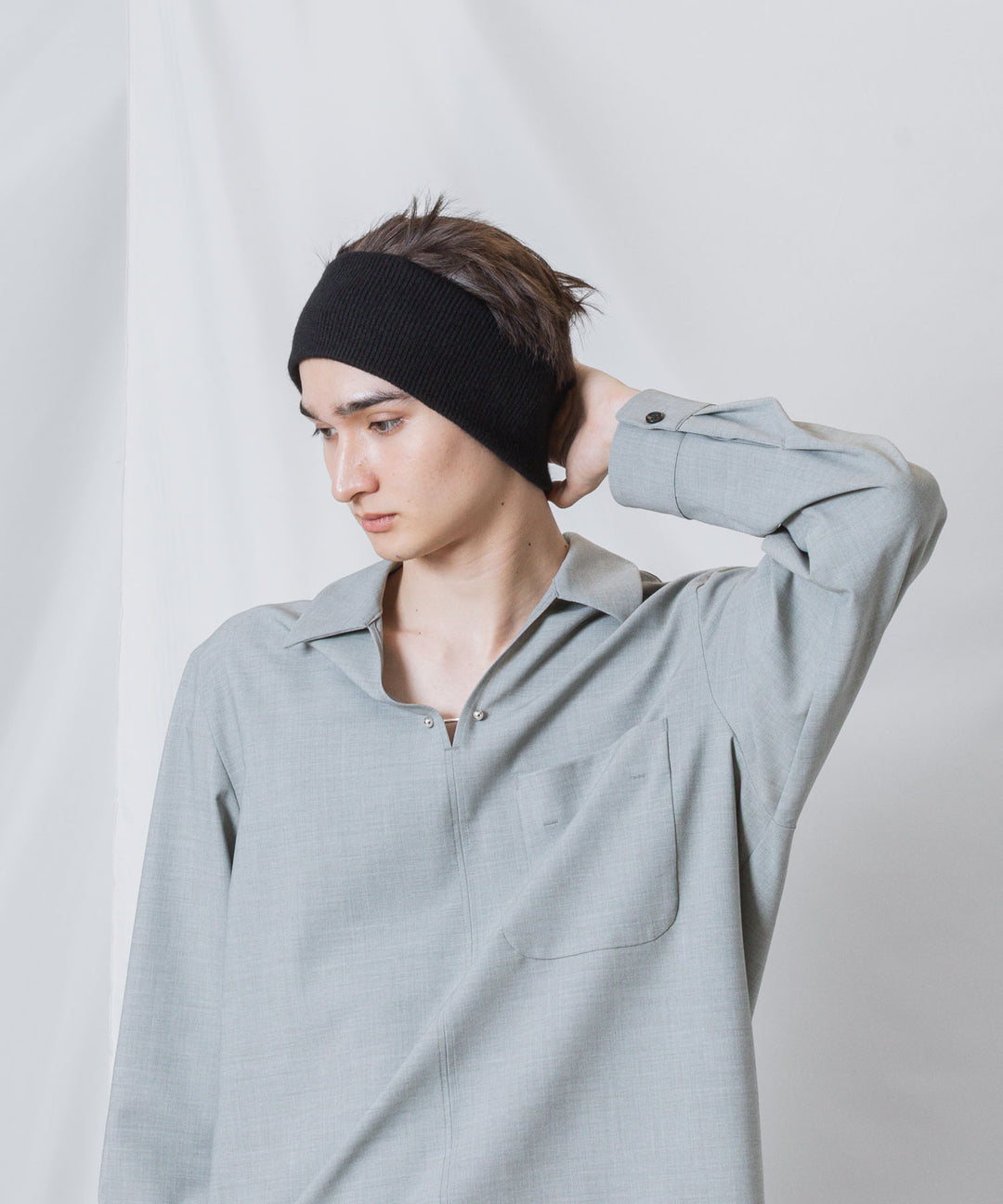 ATTACHMENT アタッチメントのCASHMERE　KNIT HAIR BAND - BLACKの公式通販サイトsession福岡セレクトショップ