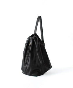 ATTACHMENT /アタッチメント】SYNTHETIC LEATHER BUCKET BAG - BLACK