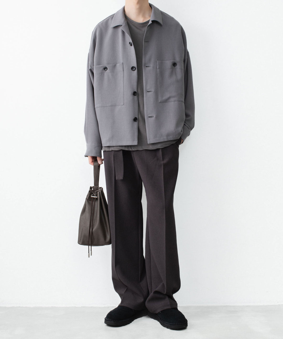 ATTACHMENT アタッチメントのPE STRETCH DOUBLE CLOTH BELTED STRAIGHT TROUSERS - D.BROWNの公式通販サイトsession福岡セレクトショップ