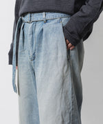画像をギャラリービューアに読み込む, ATTACHMENT / EXCLUSIVE ITEMアタッチメントの11oz DENIM 1TUCK BELTED PANTS  - L.NAVYの公式通販サイトsession福岡セレクトショップ

