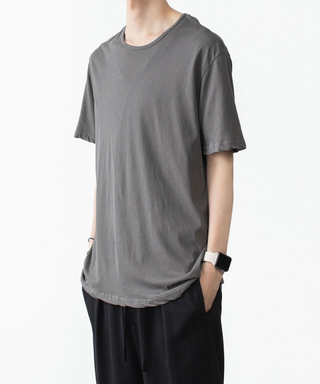 ATTACHMENT アタッチメントの100/3 HIGH TWIST JERSEY SLIM FIT S/S TEE - GRAYの公式通販サイトsession福岡セレクトショップ