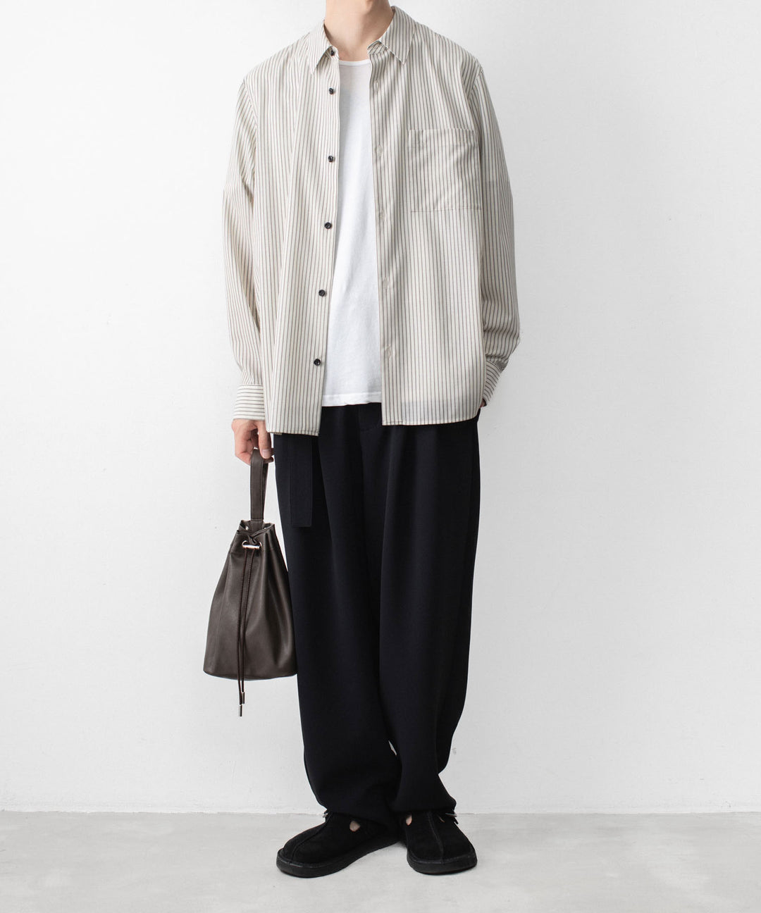 ATTACHMENT アタッチメントのWO/PE STRIPE L/S SHIRT - S.GRAYの公式通販サイトsession福岡セレクトショップ